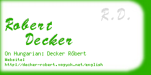 robert decker business card