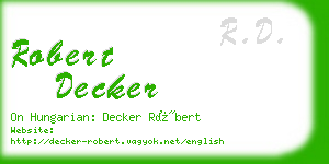robert decker business card